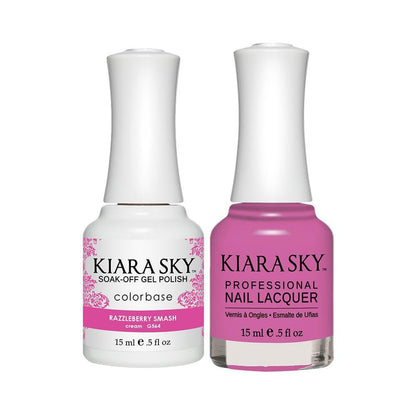 Kiara Sky Gel Nail Polish Duo - 564 Purple Colors - Razzleberry Smash