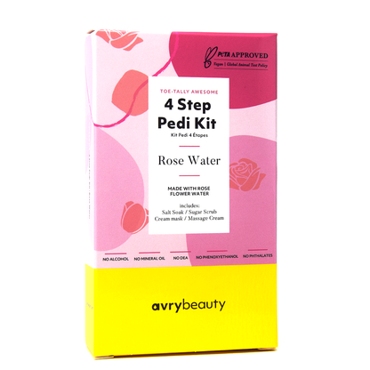 AvryBeauty 4 Step Pedicure Kit, Rose Water Case of 50