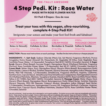 AvryBeauty 4 Step Pedicure Kit, Rose Water Case of 50