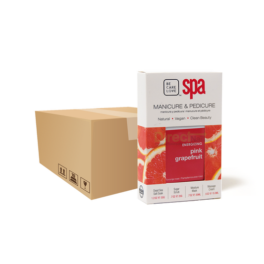 4-Step Pedicure & Manicure Kit Pink Grapefruit, All Natural Ingredients Case of 72 by BCL SPA