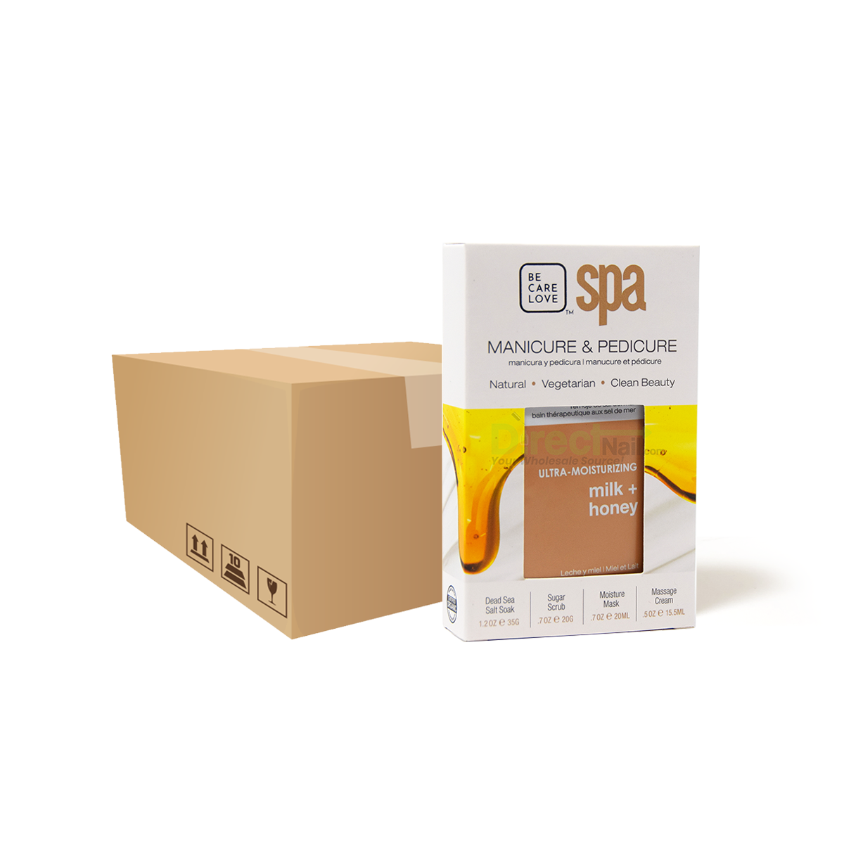 4-Step Pedicure & Manicure Kit Milk & Honey, All Natural Ingredients Case of 72 by BCL SPA