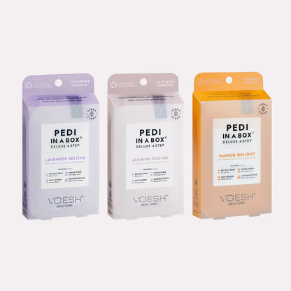 Voesh - Pedi in a Box Deluxe 4 Step Best Seller Trio ($21 value)