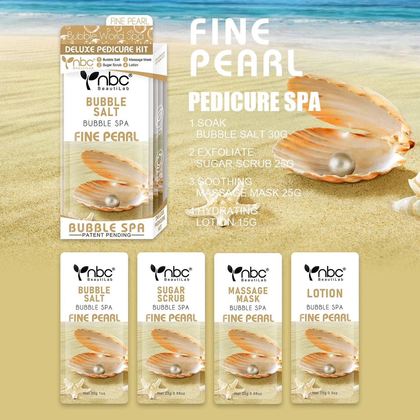 NBC Fine Pearl - 4 Step Pedicure kit