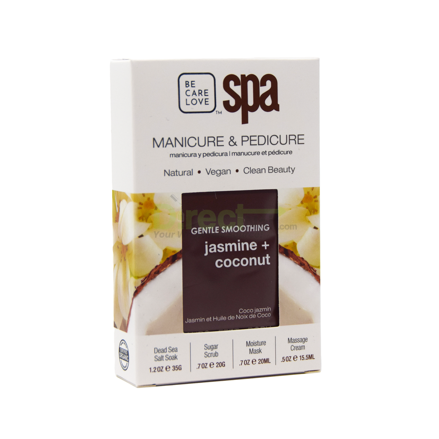 4-Step Pedicure & Manicure Kit Jasmine Coconut, All Natural Ingredients Case of 72 by BCL SPA