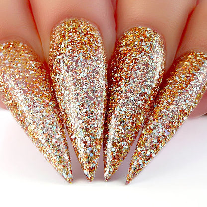 Kiara Sky Gel Nail Polish Duo - 433 Gold Glitter Colors - Strike Gold