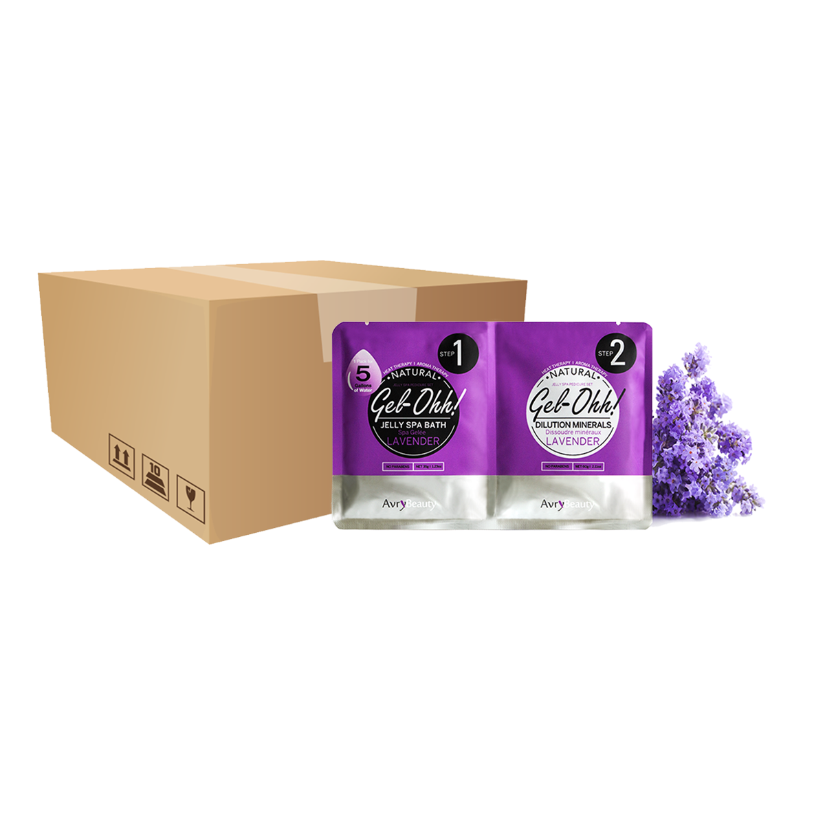 Jelly Pedicure Spa Packets - Lavender Gel-Ohh By AvryBeauty Case of 120