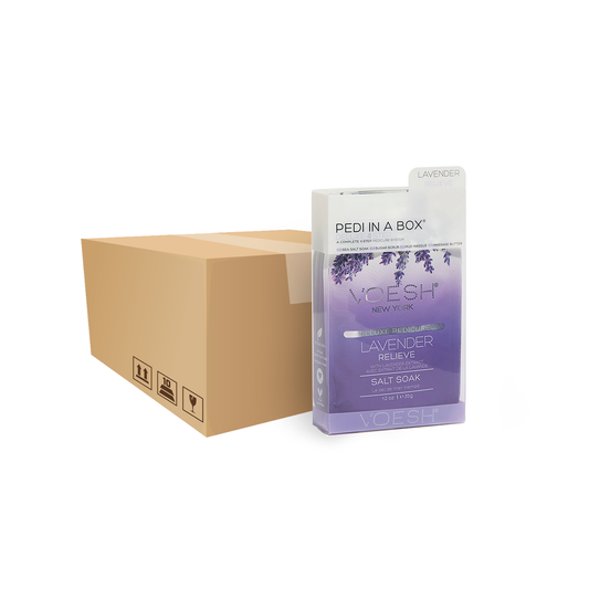 4 Step Voesh Deluxe Pedi In a Box Kit, Lavender Relieve Case of 50