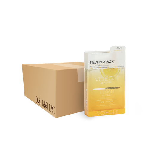 4 Step Voesh Deluxe Pedi In a Box Kit, Lemon Quench Case of 50