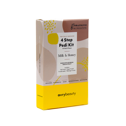 AvryBeauty 4 Step Pedicure Kit, Milk & Honey Case of 50