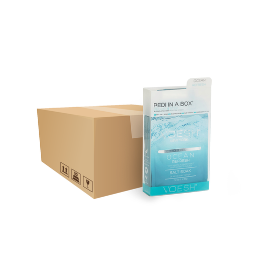 4 Step Voesh Deluxe Pedi In a Box Kit, Ocean Refresh Case of 50