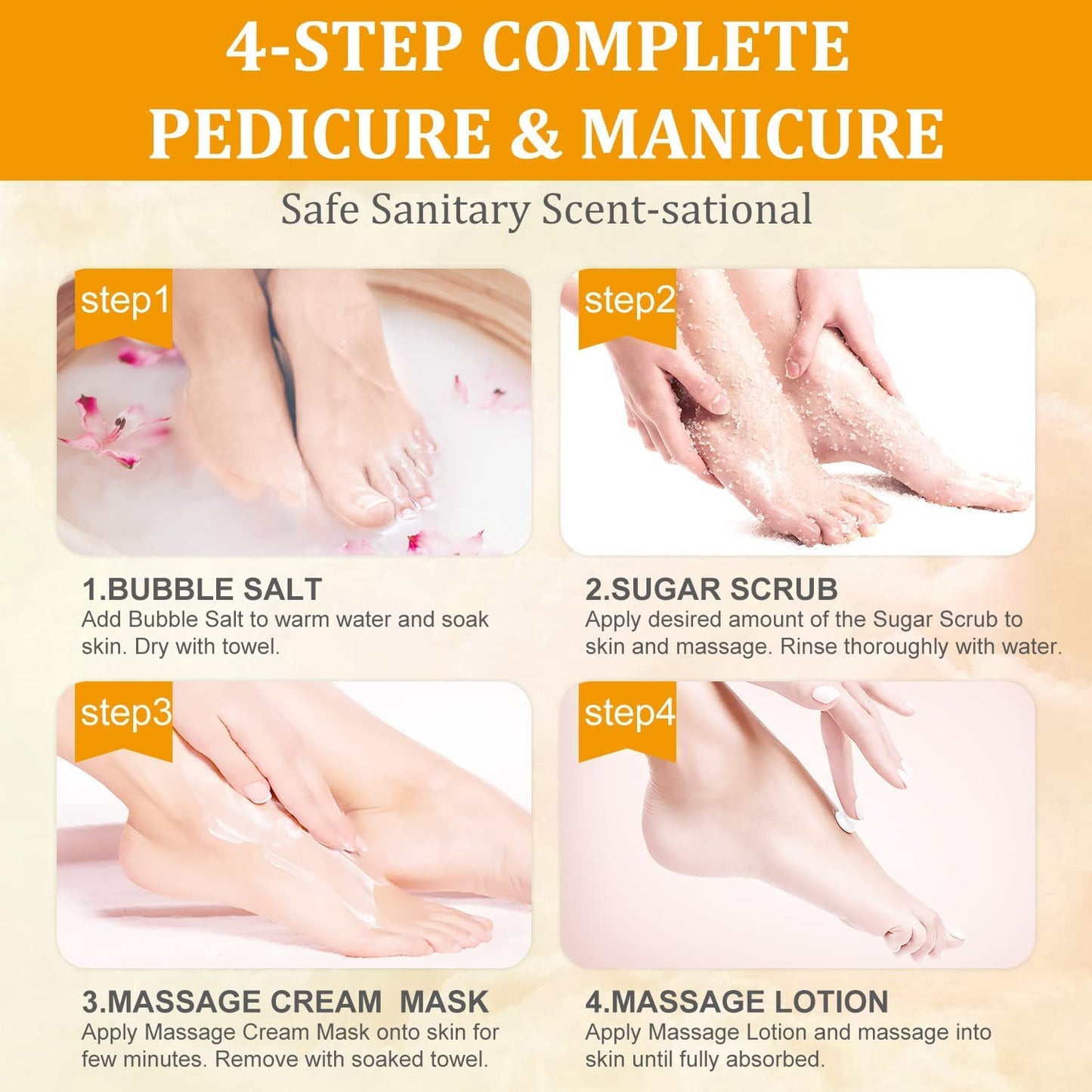 NBC Orange - 4 Step Pedicure kit