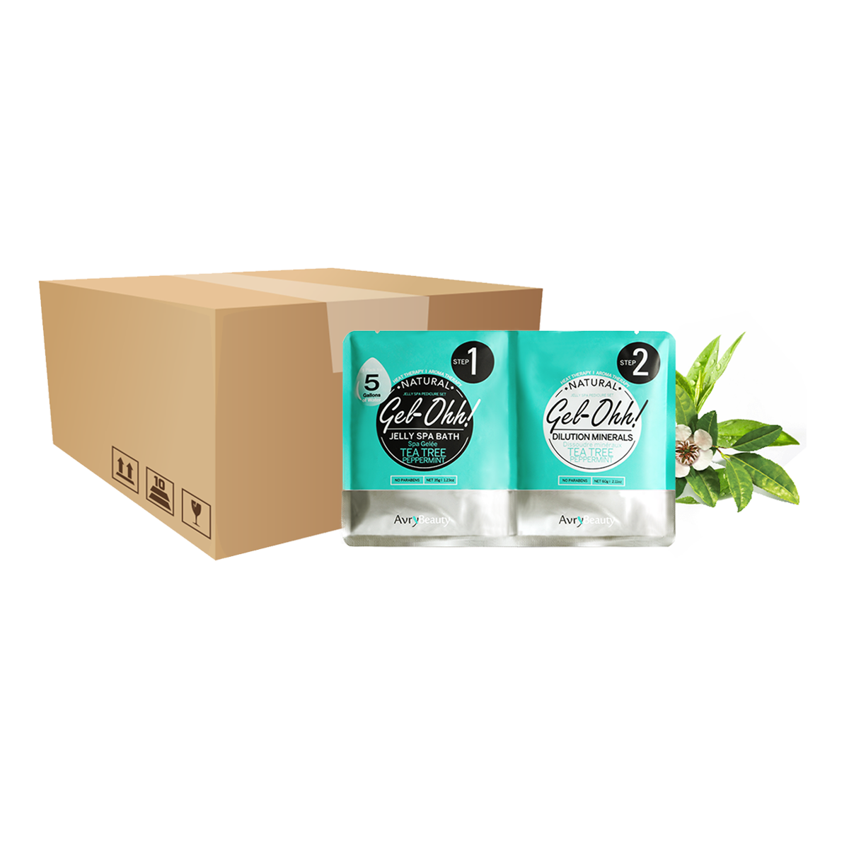 Jelly Pedicure Spa Packets - Tea Tree Gel-Ohh By AvryBeauty Case of 120