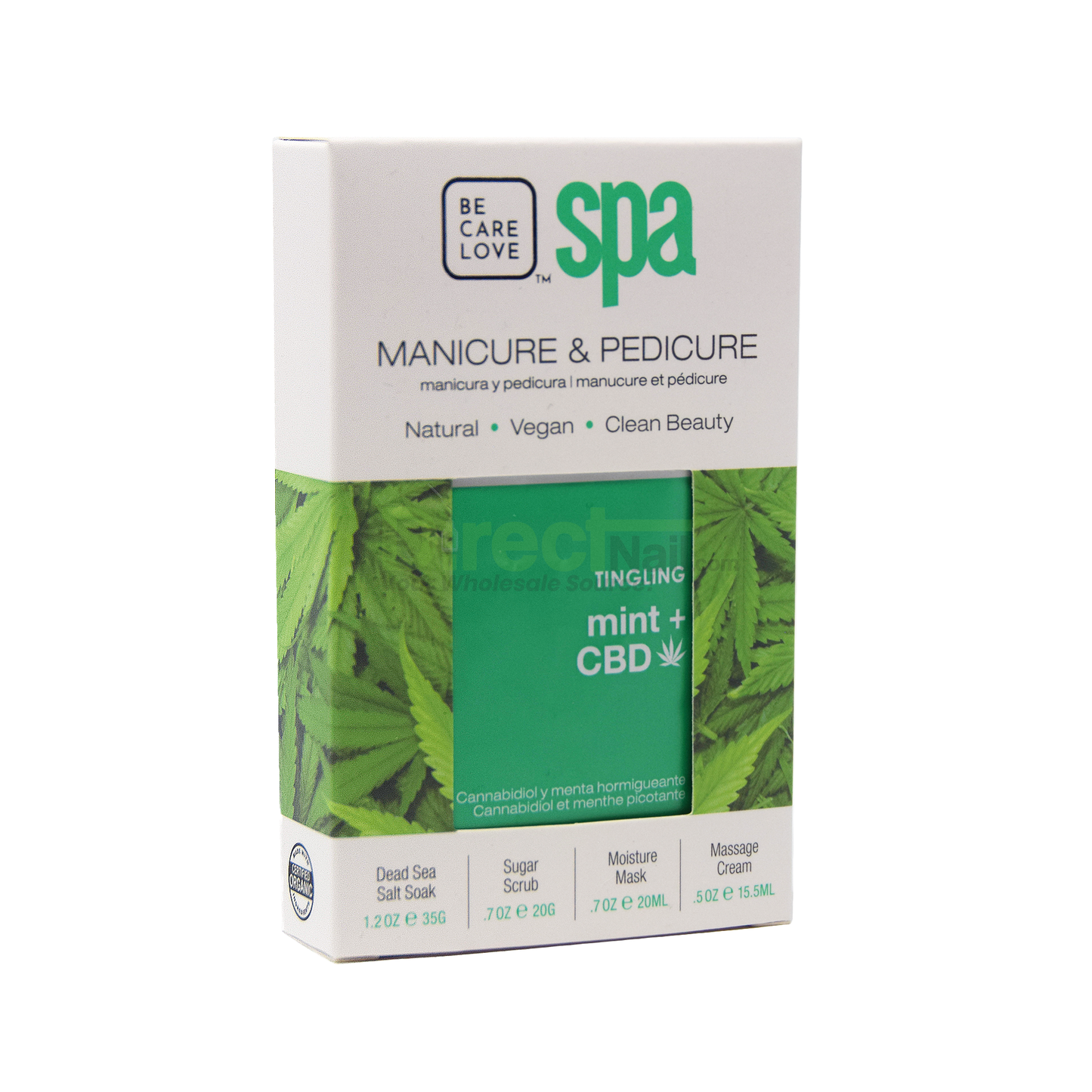 4-Step Pedicure & Manicure Kit Tingling Mint, All Natural Ingredients Case of 72 by BCL SPA