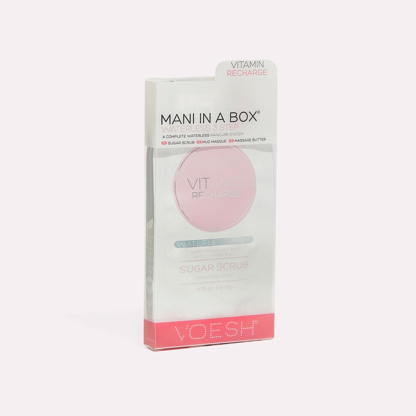 Voesh Mani In a Box 3 Step Waterless Manicure Kit Vitamin Recharge Case of 50