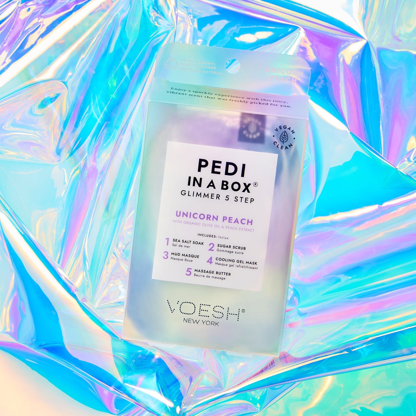 Voesh - Pedi in a Box Glimmer 5 Step Unicorn Peach