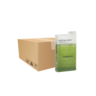 Voesh Pedi In a Box 3 Step Basic Kit, Green Tea Detox Case of 100