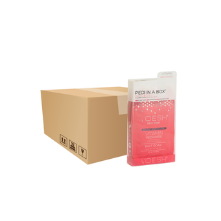 Voesh Pedi In a Box 3 Step Basic Kit, Vitamin Recharge Pink Grapefruit Case of 100