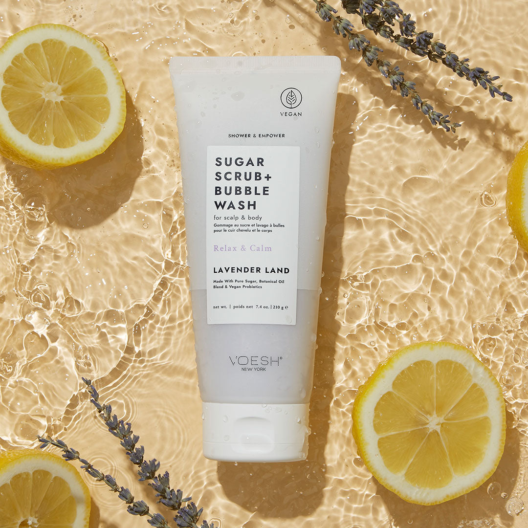 Voesh - Sugar Scrub + Bubble Wash Lavender Land