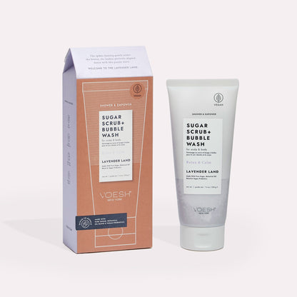 Voesh - Sugar Scrub + Bubble Wash Lavender Land