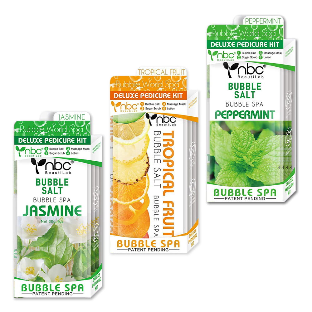 Set 3 NBC Jasmine - Tropical Fruit - Peppermint - Bubble World Spa Kit (4 Step)