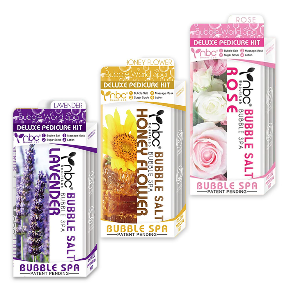 Set 3 NBC Lavender - Honey Flower - Rose - Bubble World Spa Kit (4 Step)