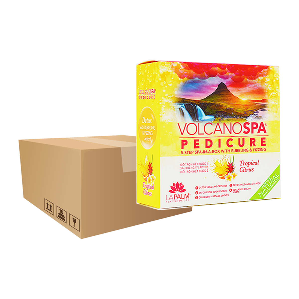 Volcano Spa Pedicure Kit - Tropical Citrus Case of 36 by LaPalm